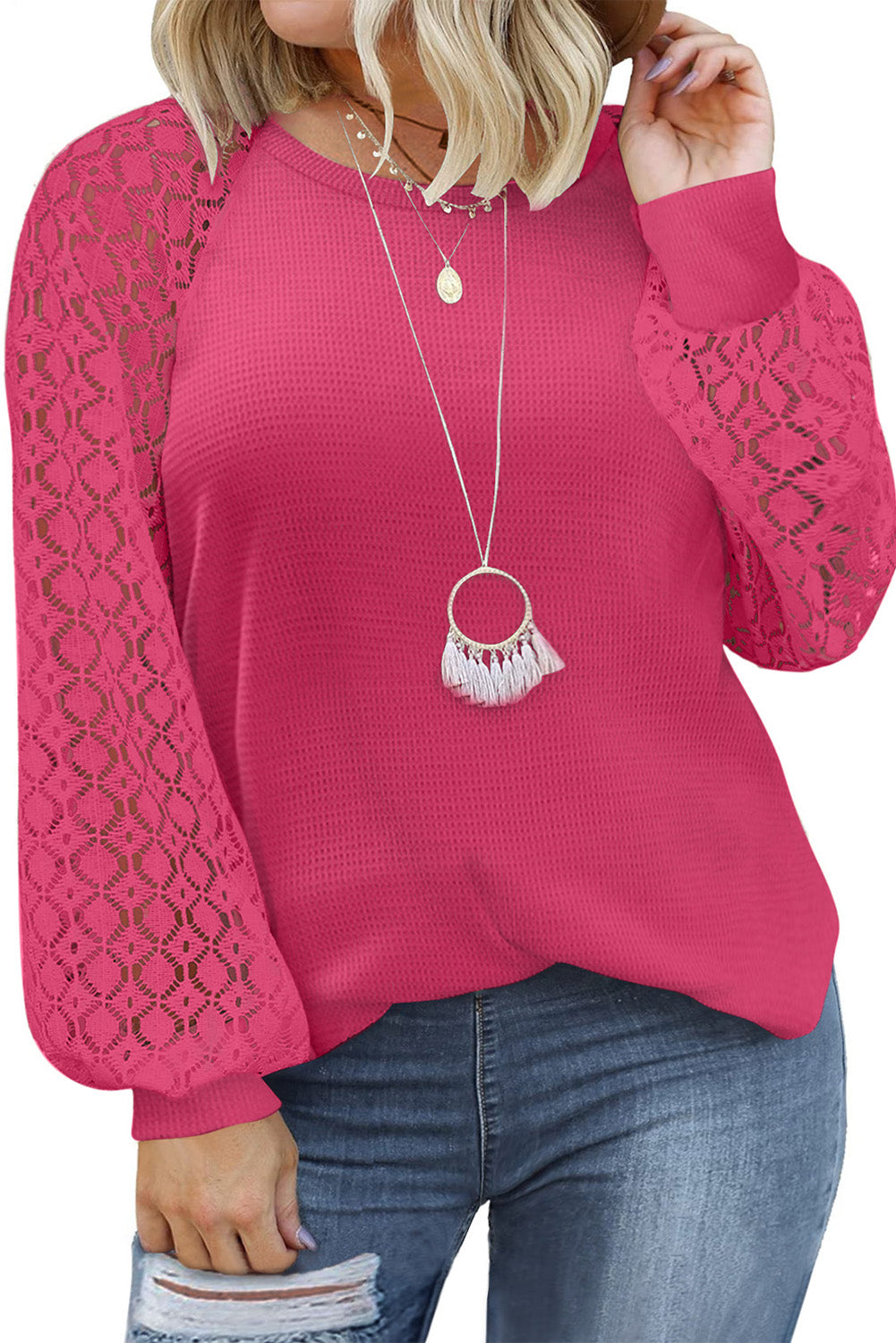 Strawberry pink plus size top