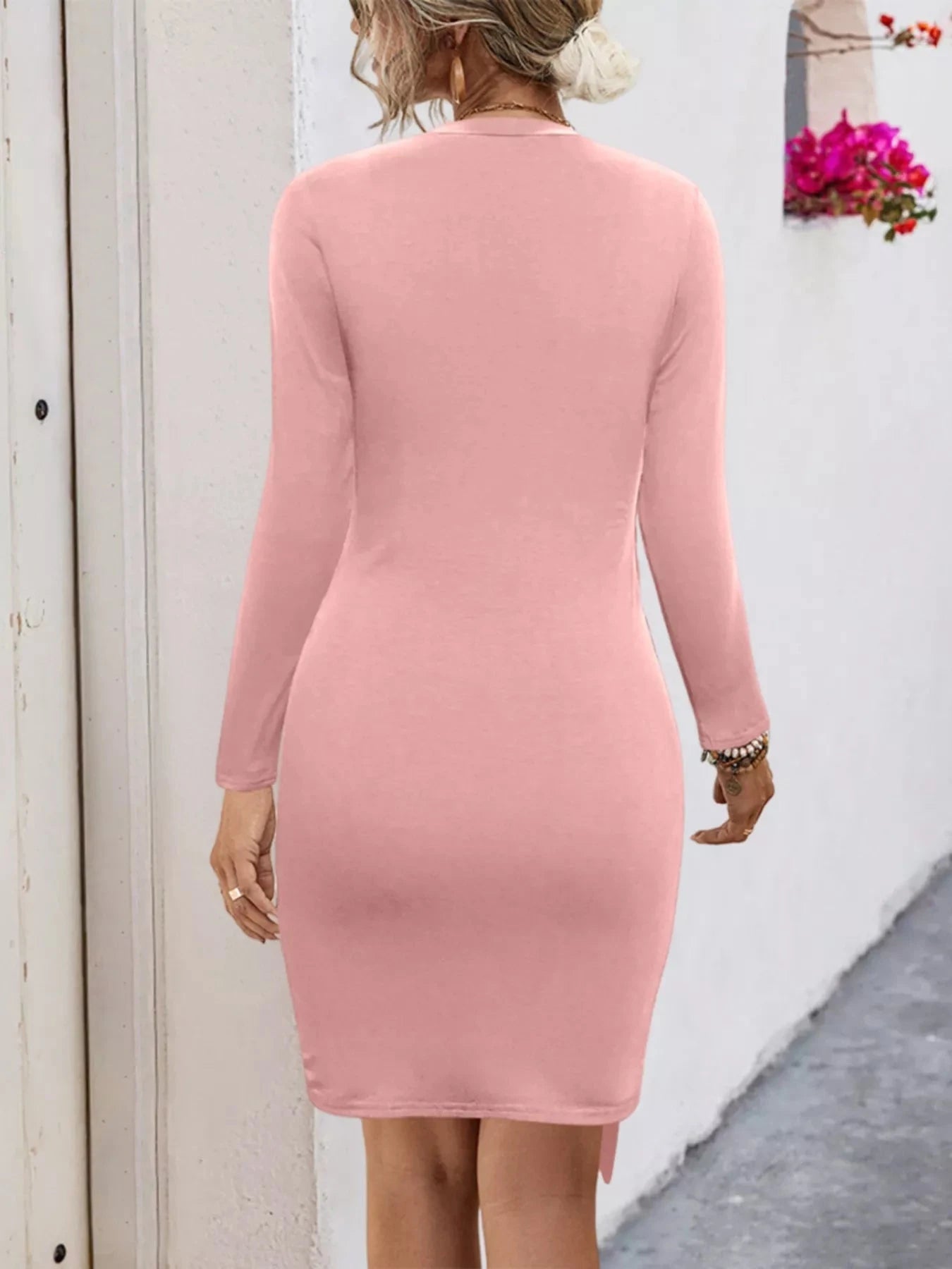 Round Neck Long Sleeve Bodycon Dress Coco’s Tee Boutique