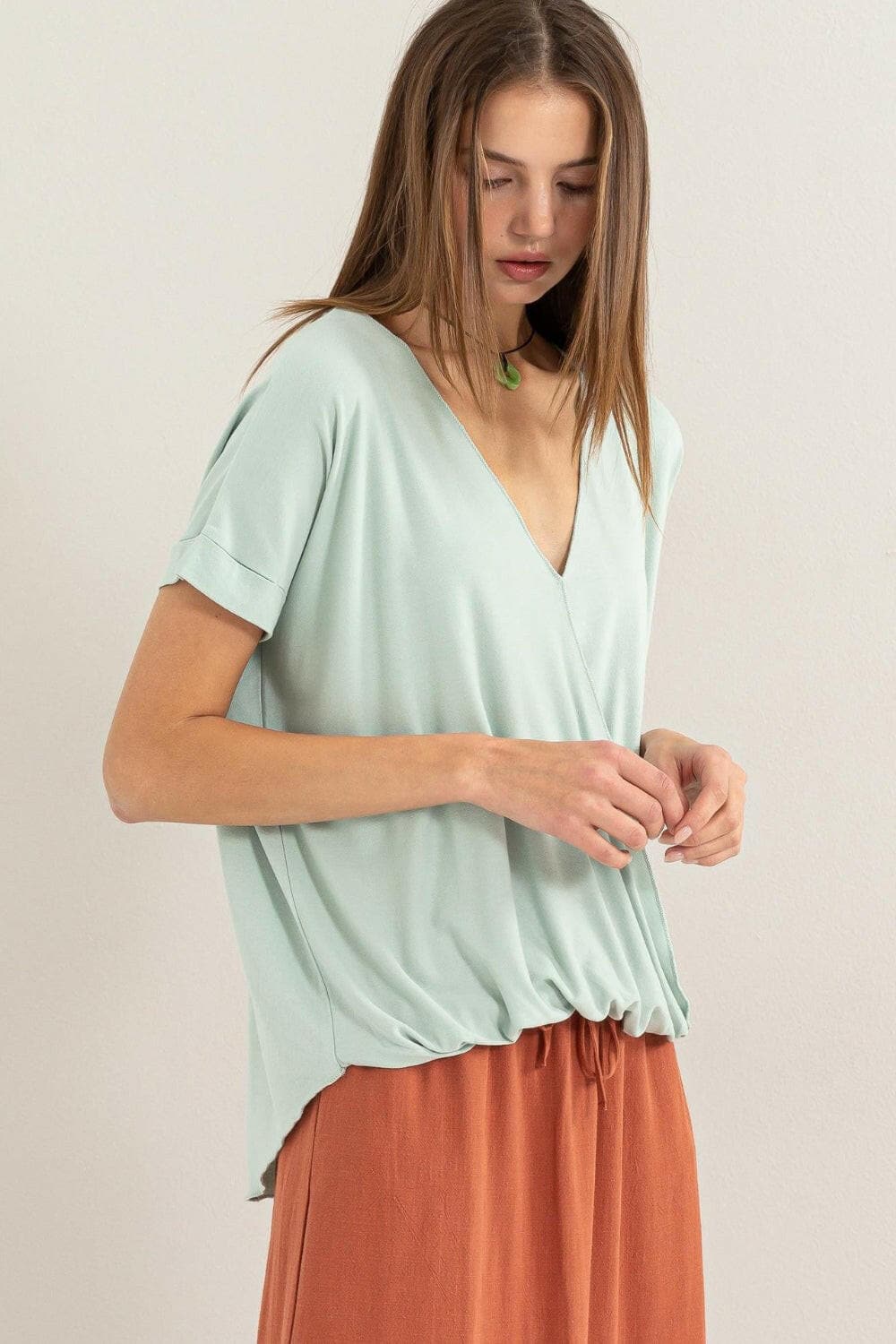 HYFVE Short Sleeve Surplice Top.