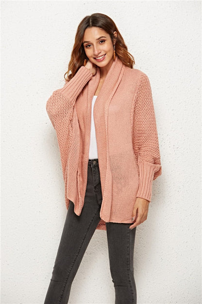 Open Front Batwing Sleeve Cardigan.