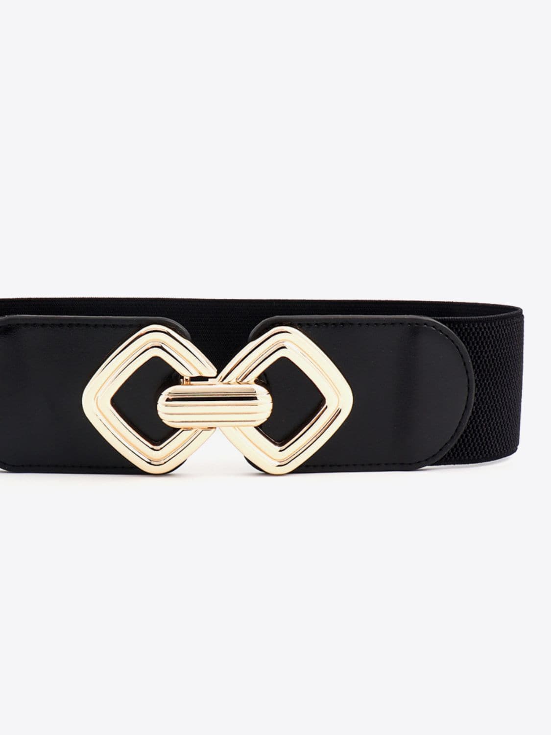 Geometric Buckle Elastic Wide Belt.