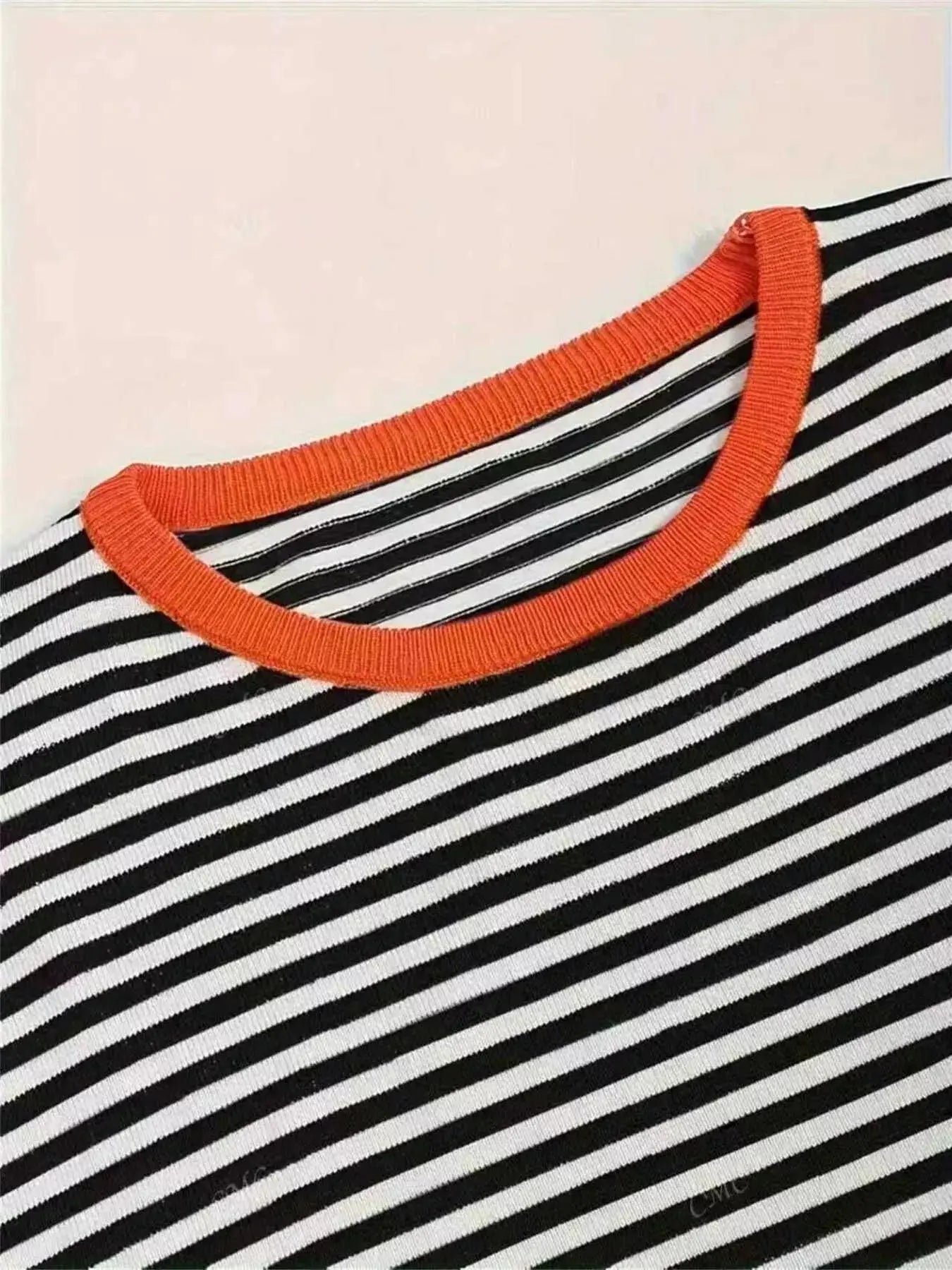 Plus Size Contrast Striped Long Sleeve Sweater Simply Love