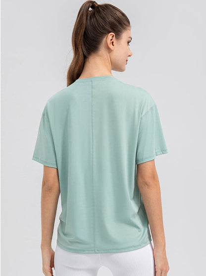 Round Neck Short Sleeve Active Top.