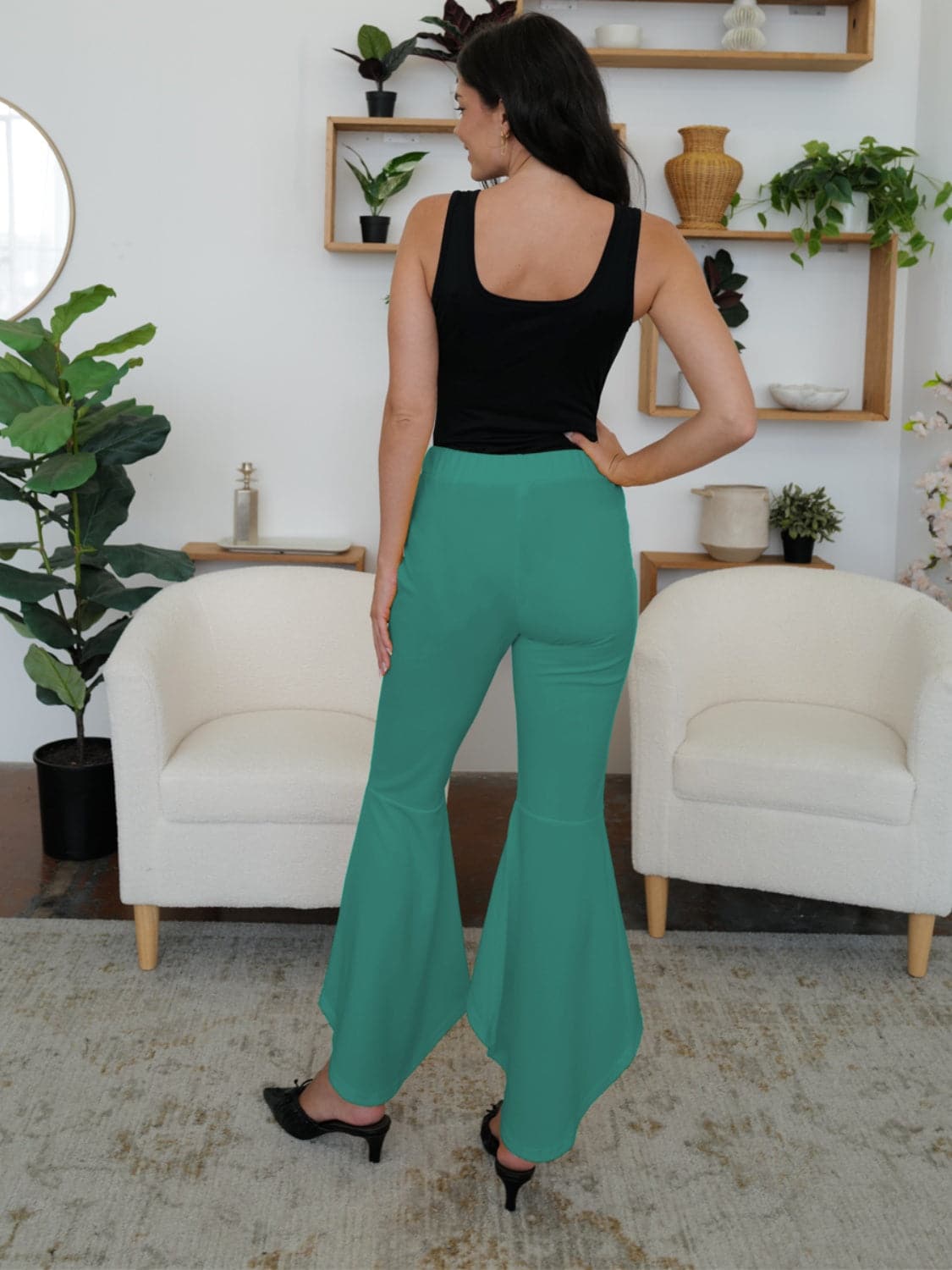 Chic high-low bootcut trousers