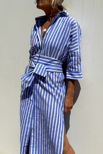 Chic button-up dress with sleeves