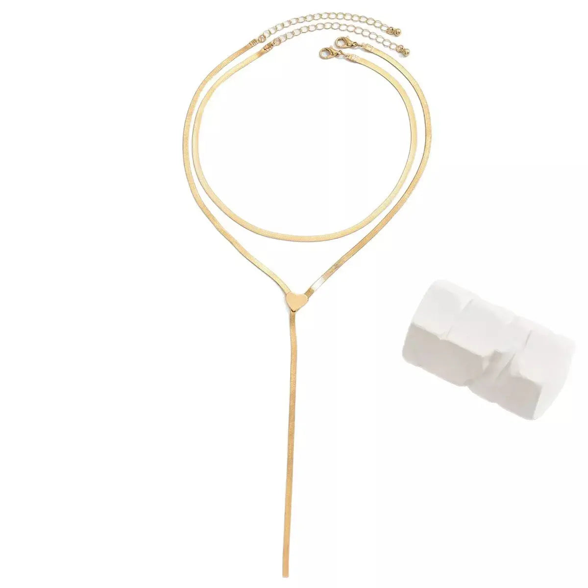 2 Piece 18K Gold-Plated Heart Necklace Simply Love