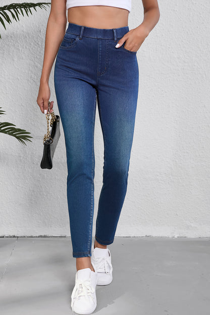 Versatile Ashleigh Blue straight leg jeans with multiple pockets and stretchy comfort