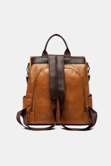 Stylish pu leather backpack - 12.2"