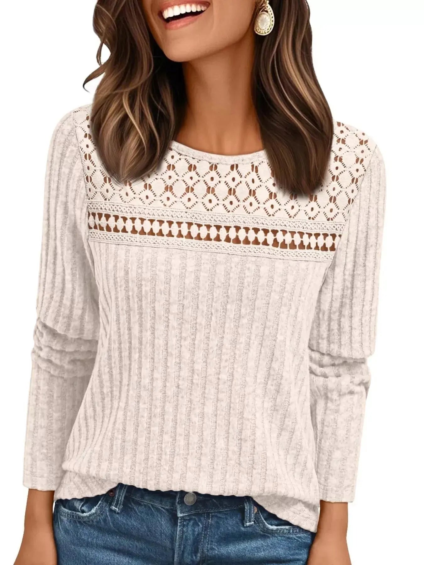 Ribbed Long Sleeve T-Shirt Simply Love