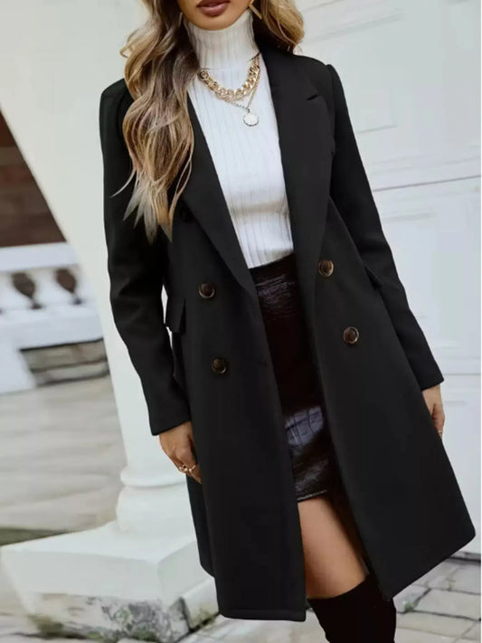 Double-Breasted Longline Coat Simply Love