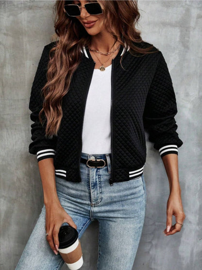 Chic zip-up long sleeve jacket