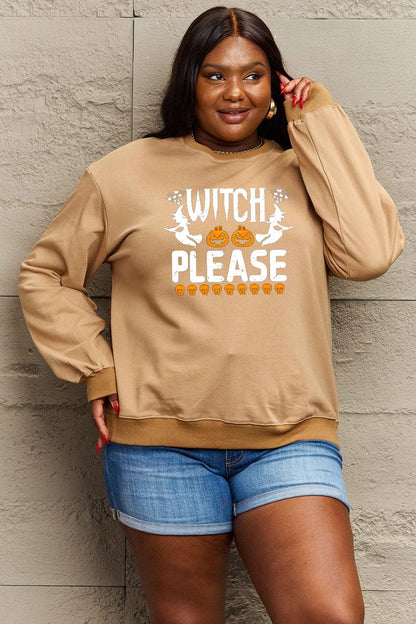 Simply Love Full Size WITCH PLEASE Graphic Sweatshirt.