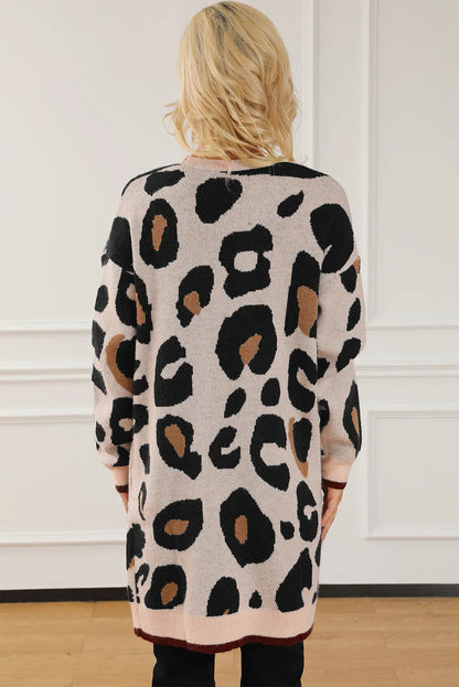 Leopard Print Open Front Cardigan