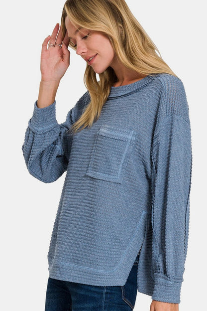 Edgy long sleeve top with slits