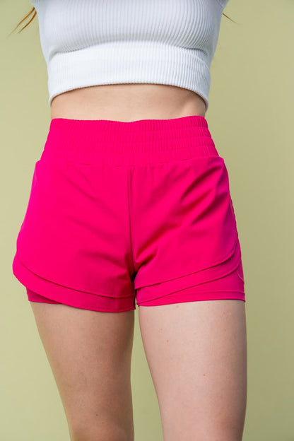 White Birch Full Size High Waisted Knit Shorts.