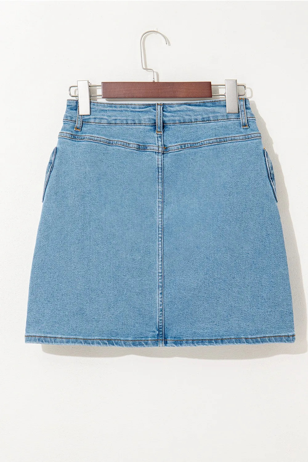 Acid Wash Bowknot Details High Waist Denim Skirt - Product image 5 by Simply Love