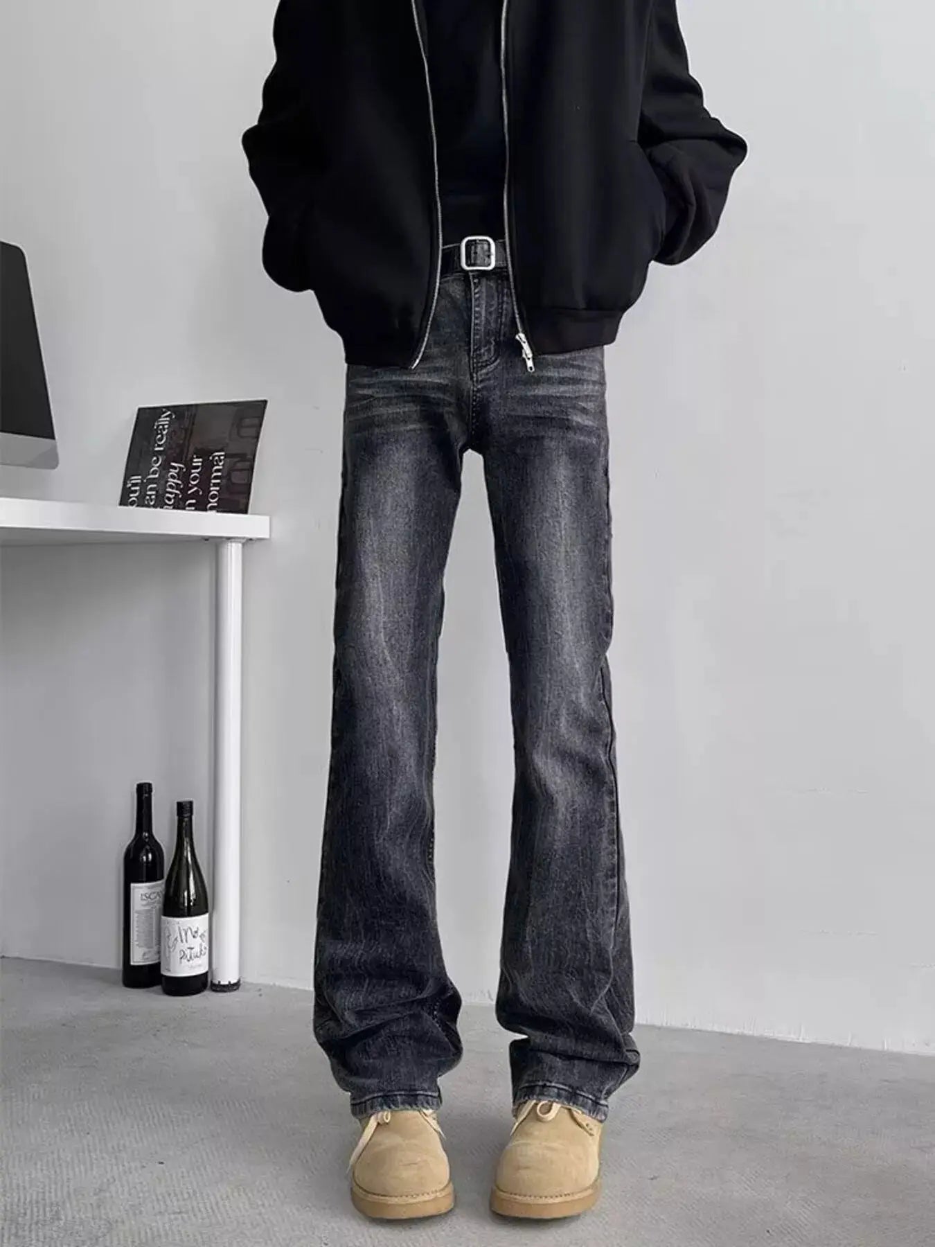 Men's Full Size Vintage Wash Flare Jeans Plus Size Simply Love