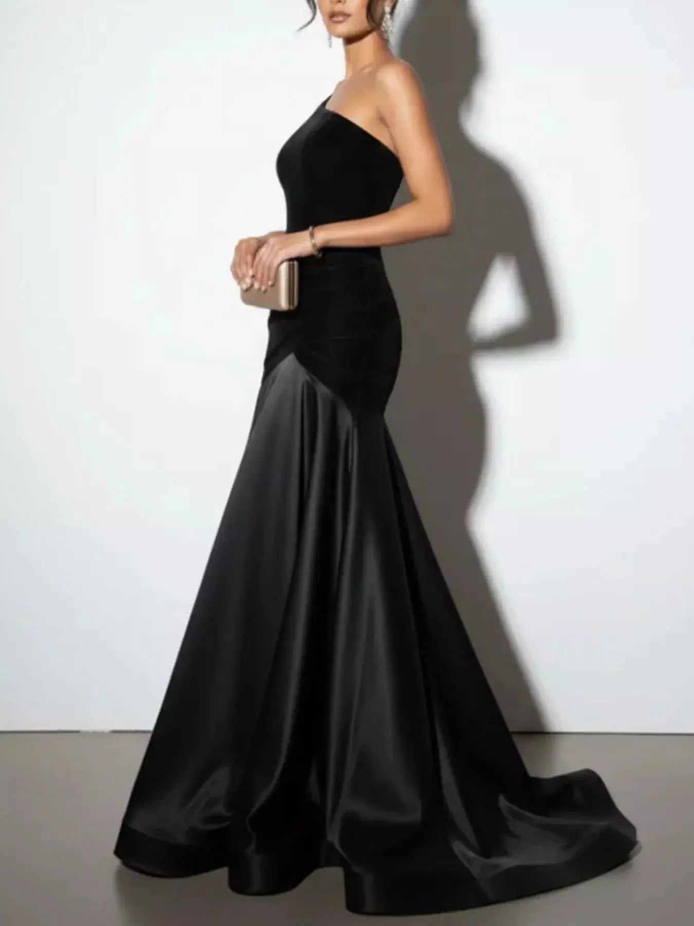 Single Shoulder Floor Length Dress Simply Love