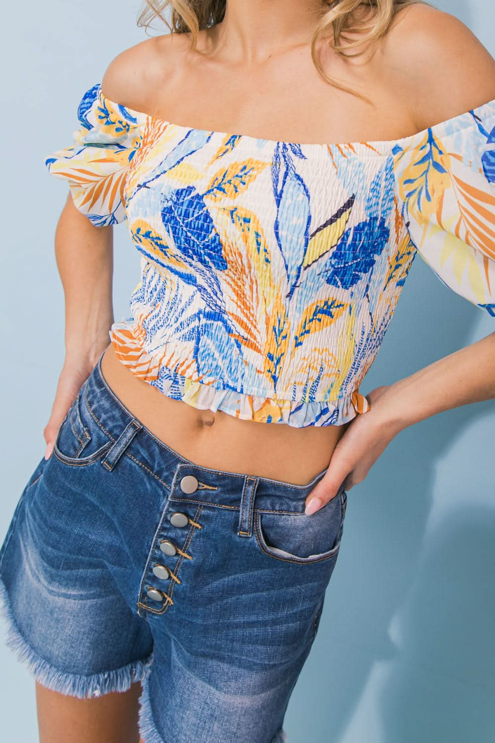 PARADISE ESCAPE OFF-SHOULDER TOP