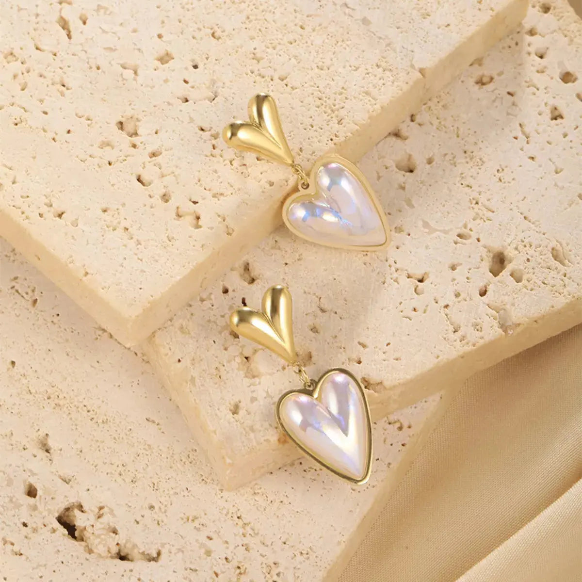 Heart-Shaped Pearl Drop Earrings Simply Love