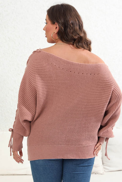 Plus Size One Shoulder Beaded SweaterPattern type: Solid
Style: Casual
Features: Tied
Neckline: One shoulder
Length: Long
Sleeve length: Long sleeves
Sleeve type: Regular sleeves
Material composition: 1Love Salve Shoulder Beaded Sweaterplus