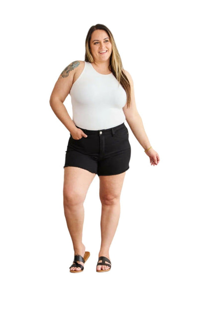 RFM Full Size Tummy Control High Waist Denim Shorts.