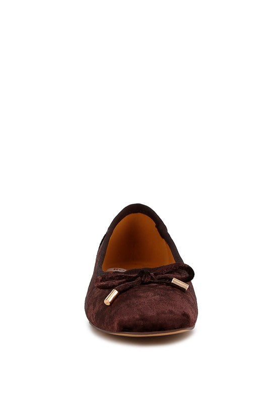 Buckrose velvet bow flats for women