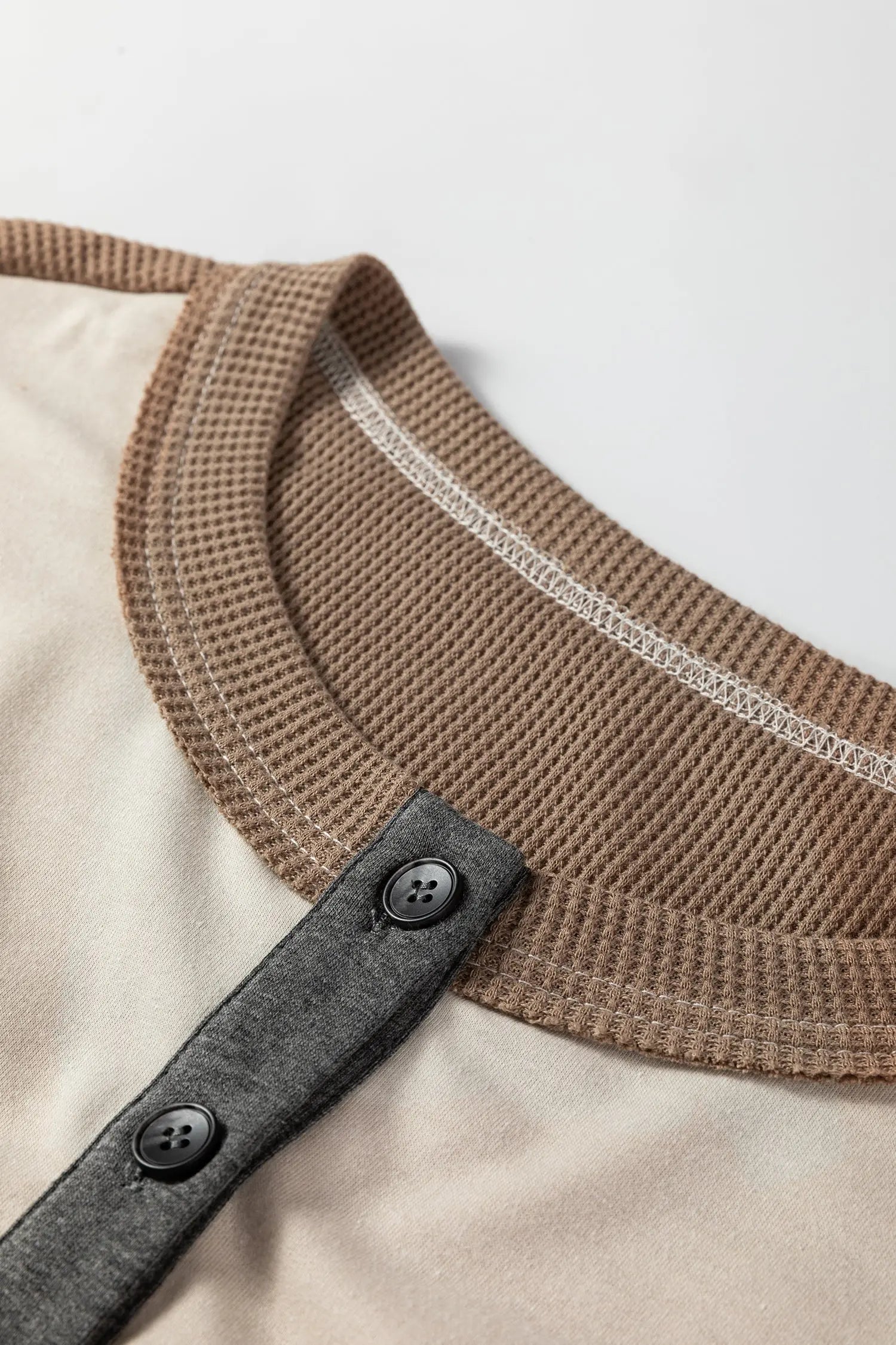 Jet Stream Waffle Patchwork Colorblock Plus Size Knit Jumper With Half Button Dear-Lover Dropshipping