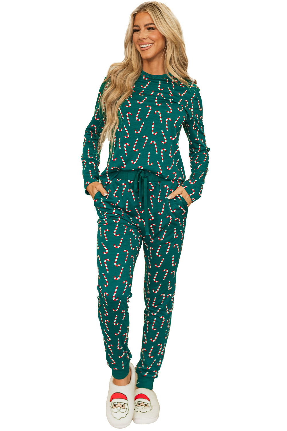 Festive green candy cane lounge set