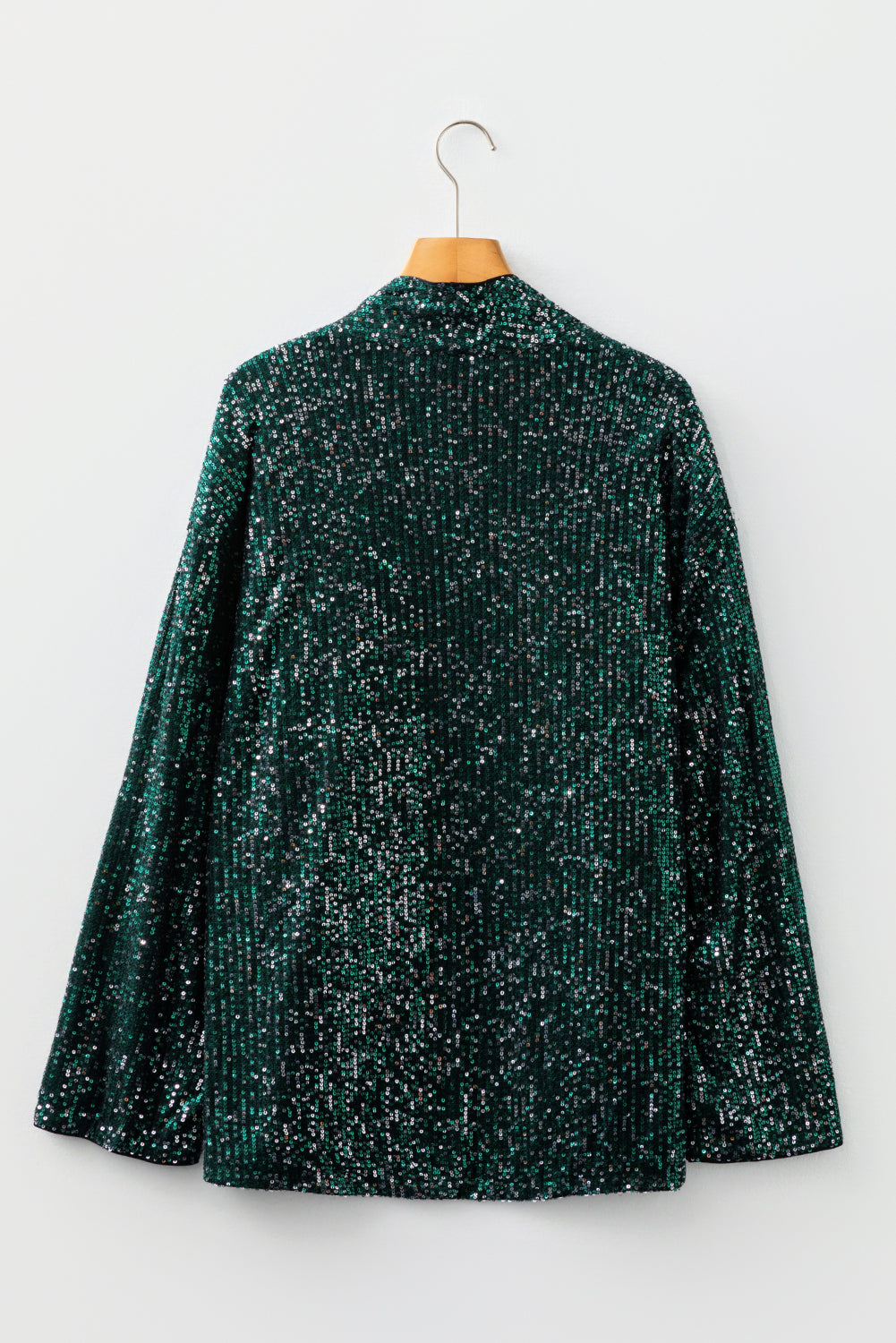 Evergreen Glitter Sequin Open Front Long Sleeve Top Dear-Lover Dropshipping