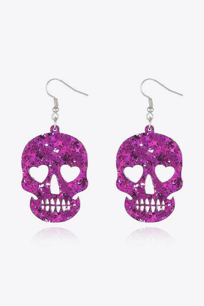 Spooky Chic Acrylic Skull Dangle Earrings