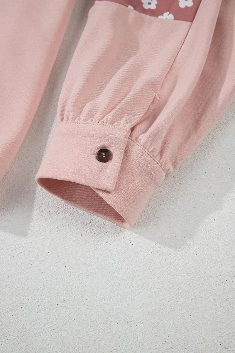 Delicacy Star Patch Graphic Floral Color Block Drawstring Plus Size Hoodie - Love Salve 