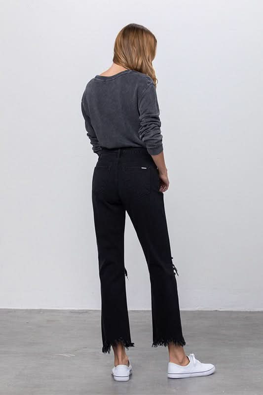 DESTROYED STRAIGHT JEANS - Love Salve 