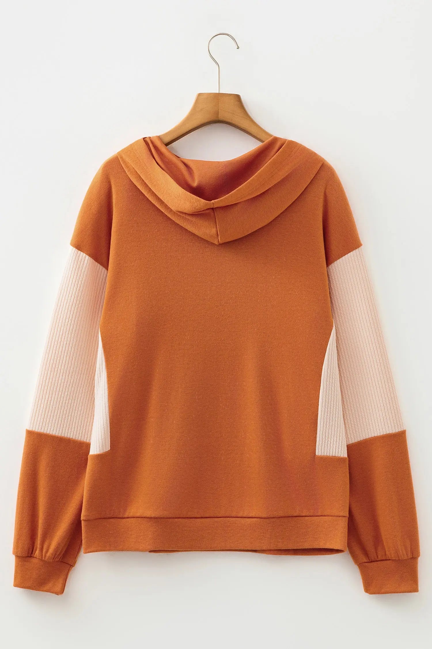 Dear-Lover Gold Flame Hoodie Women's Fall Casual Pullover Contrast Ribbed Patchwork Dear-Lover Dropshipping
