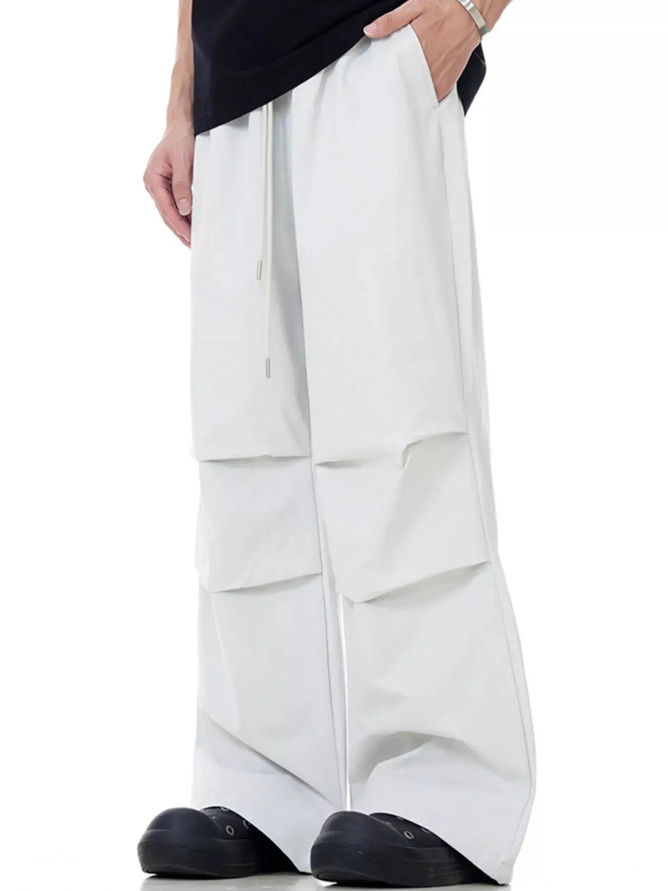 Mens Wide Leg Drawstring Lounge Pants Polyester Spandex Comfortable Simply Love