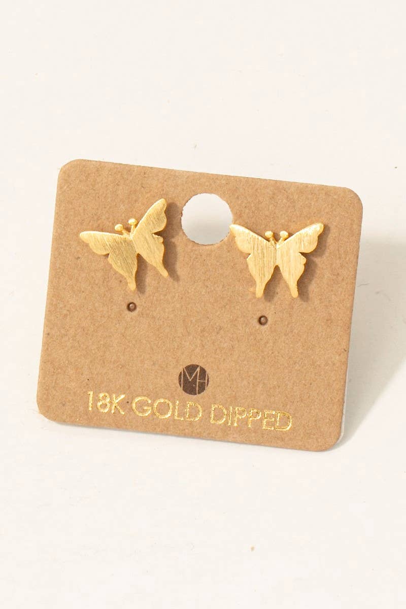Elegant Rhodium-Plated Butterfly Stud Earrings Coco’s Tee Boutique