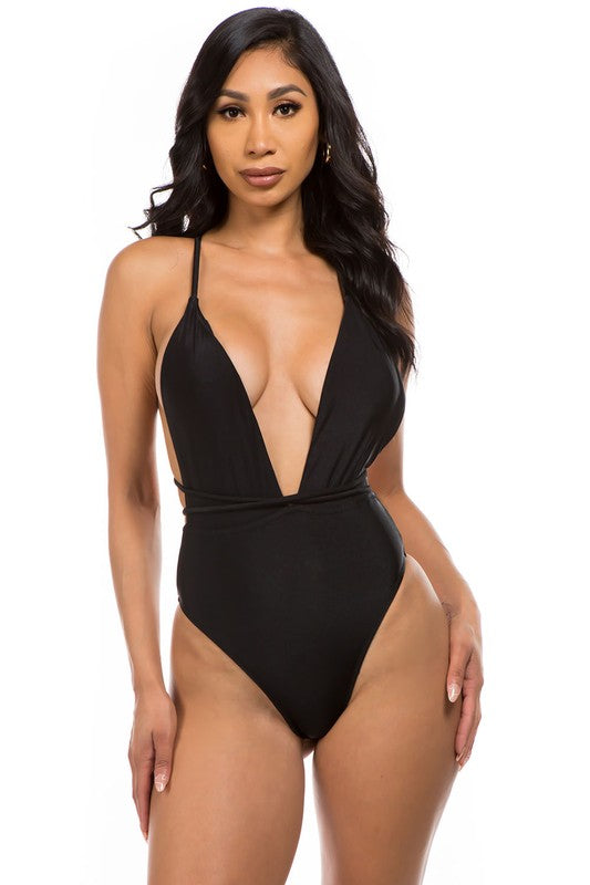 Luxe Wrap Crisscross One-Piece Swimsuit Coco’s Tee Boutique
