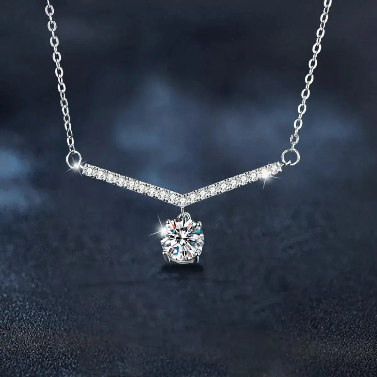 1 Carat Moissanite 925 Sterling Silver Necklace Simply Love
