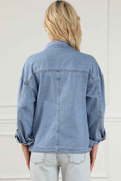 Classic pocketed long sleeve denim shirt