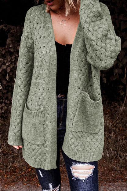 Open Front Dropped Shoulder Cardigan with Pockets.