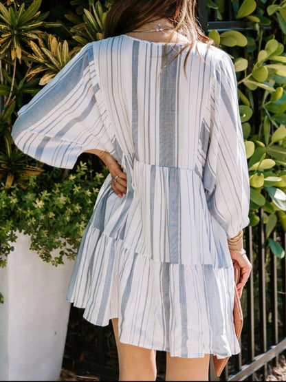 Tassel Striped Batwing Dress for Effortless Style