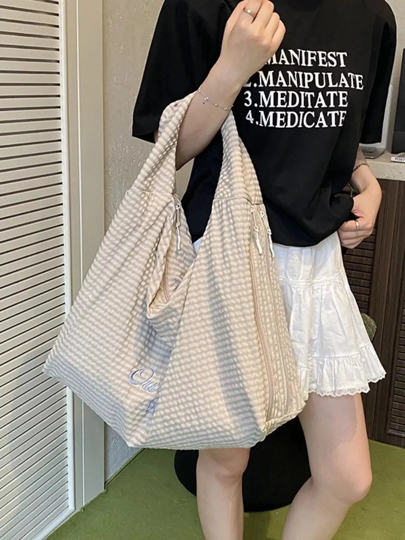 Casual Style Plaid Handbag Simply Love