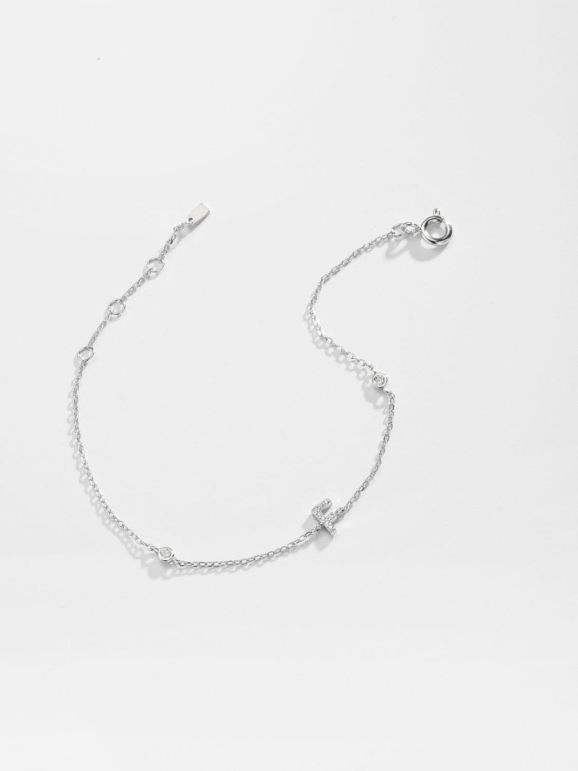 A To F Zircon 925 Sterling Silver Bracelet.