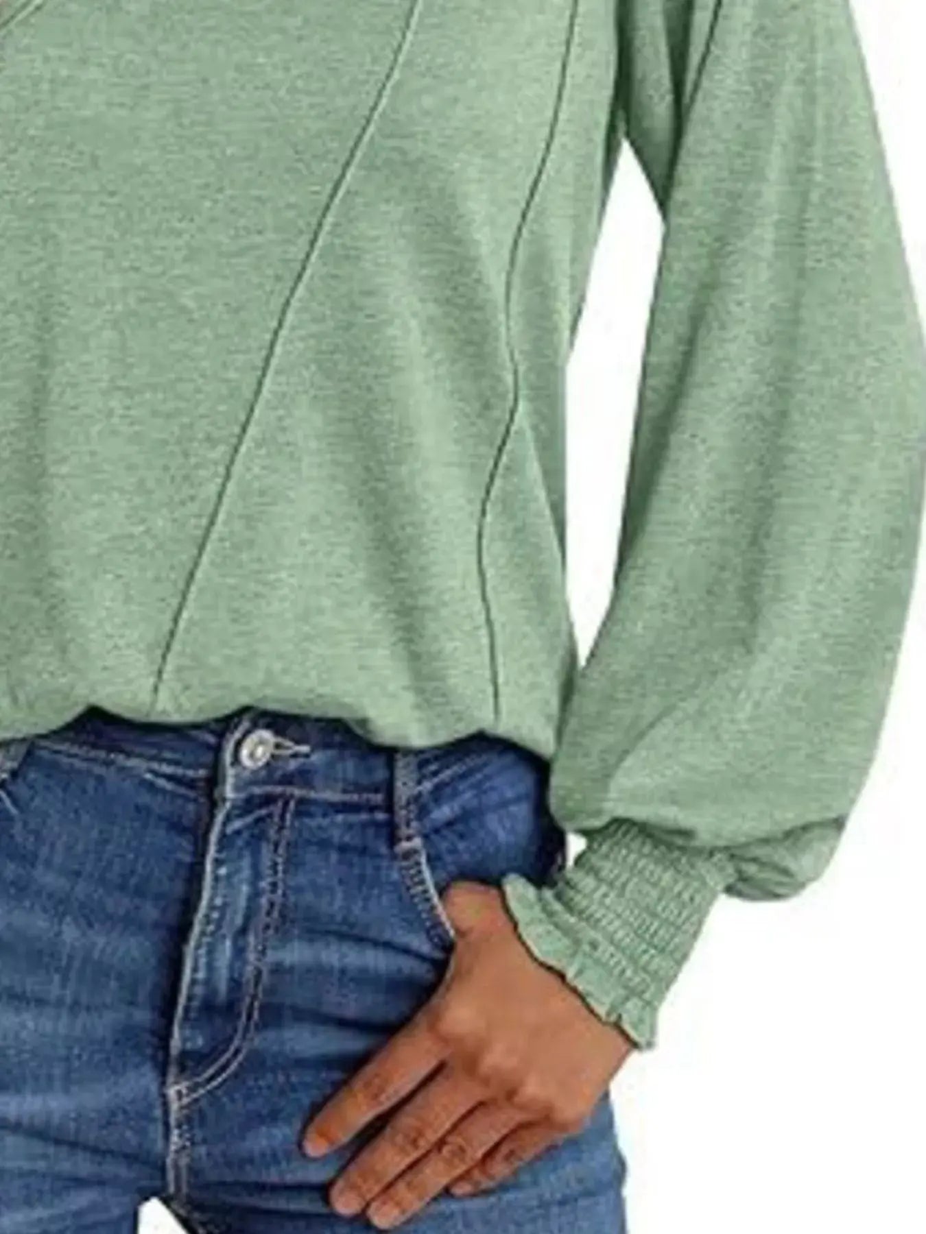 Round Neck Long Sleeve Top Simply Love