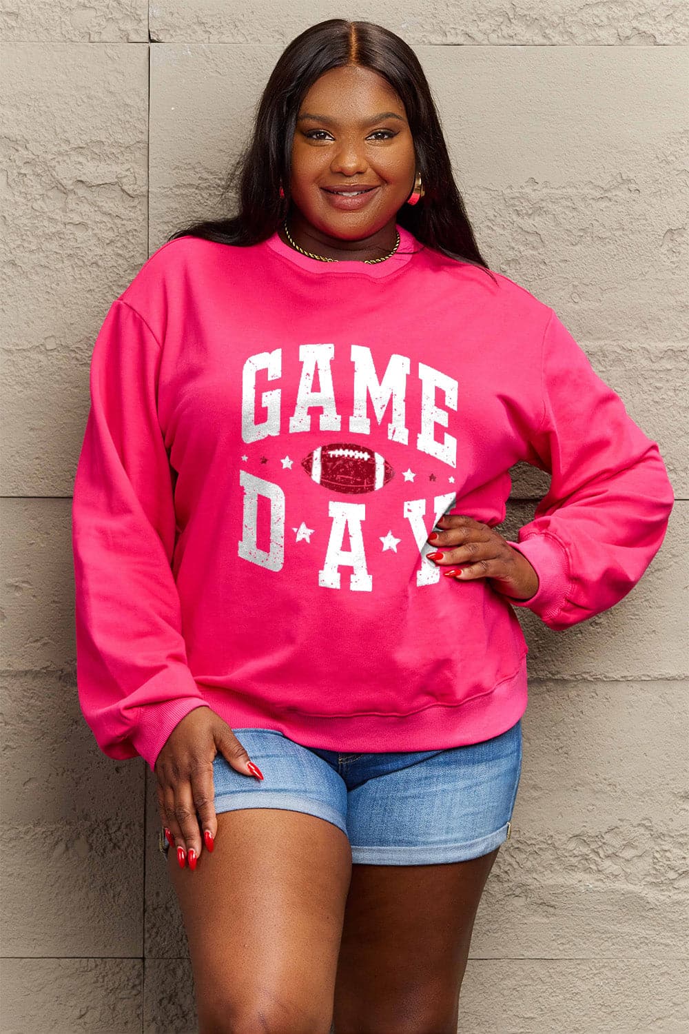 Simply Love Full Size GAME DAY Graphic Sweatshirt.