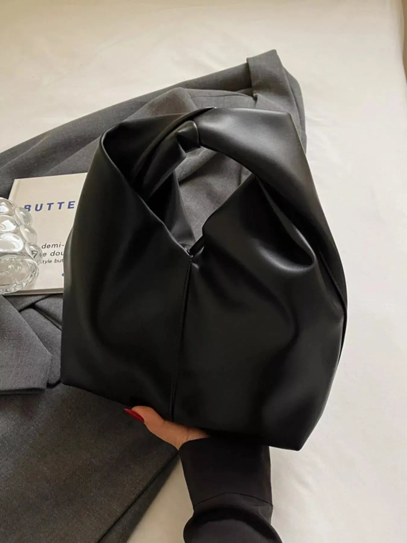 Knot Handle Leather Handbag Simply Love