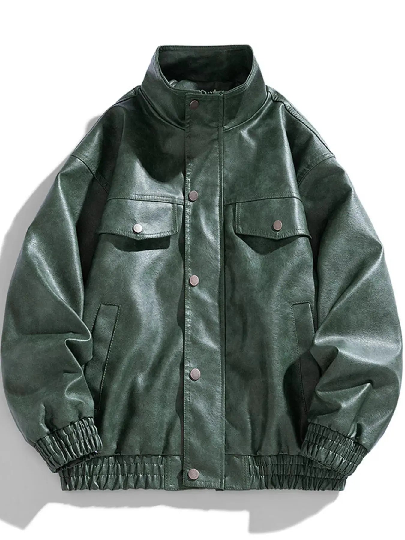 Men's Plus Size Leather Bomber Jacket Simply Love