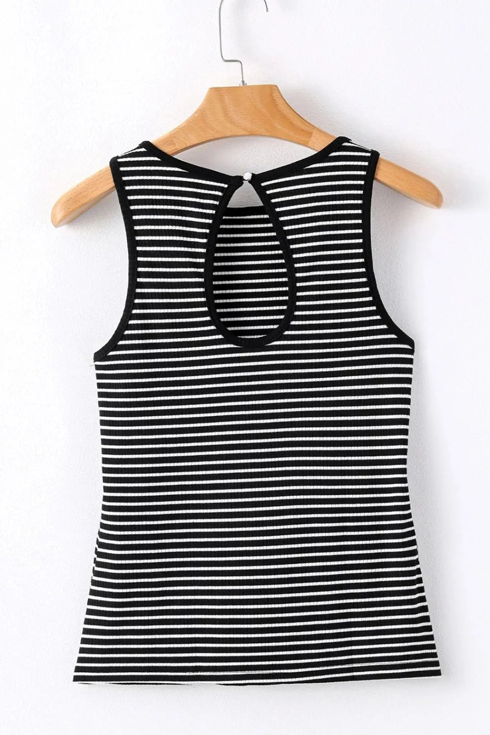 Striped Ribbed Round Neck Tank Simply Love