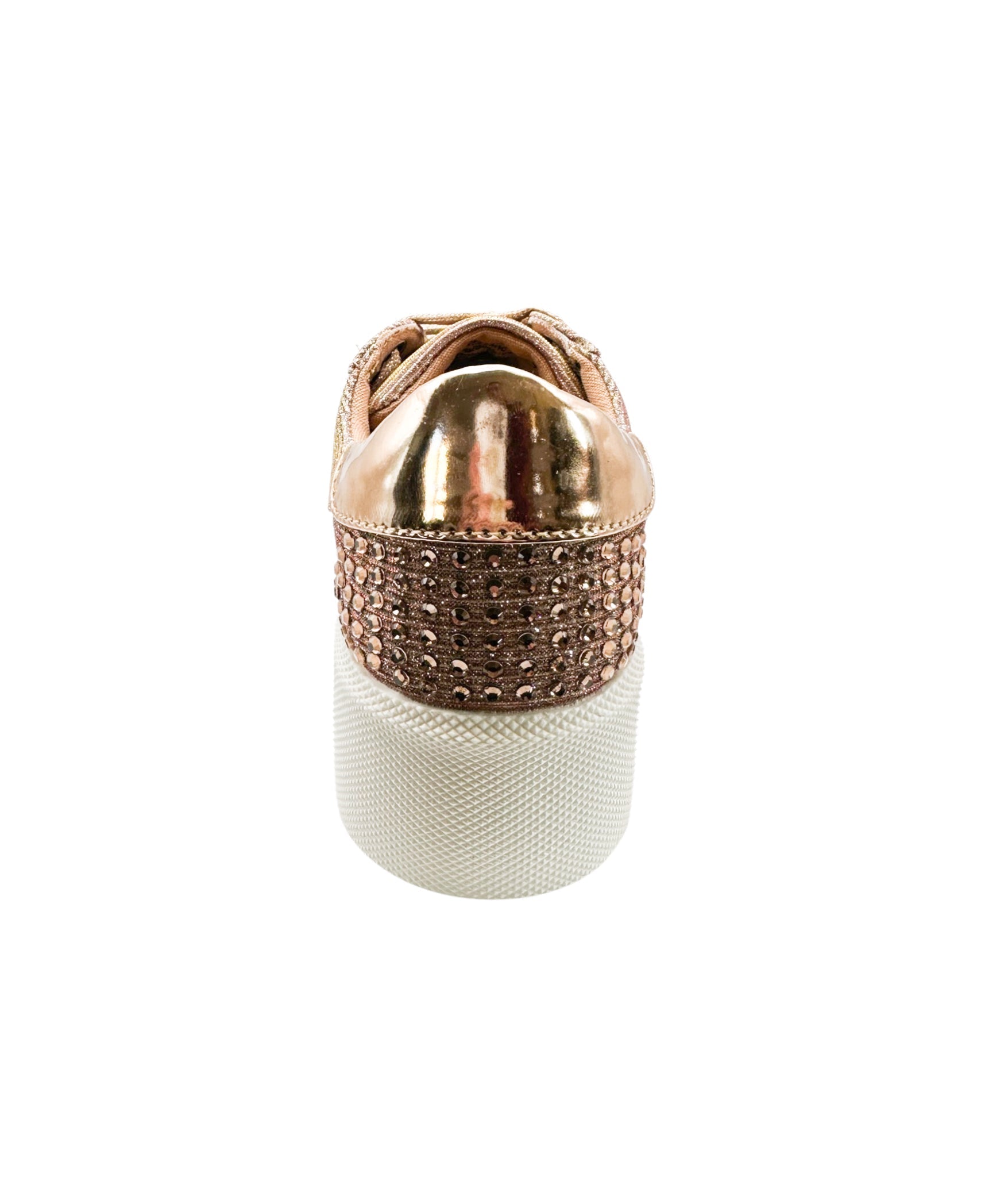 Diva Rose Gold Rhinestone Sneaker With Metallic Finish Naughty Monkey