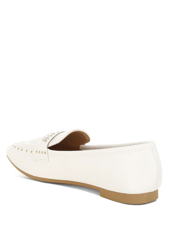 Dorlina Studded Faux Leather Loafers for Stylish Comfort - Love Salve 
